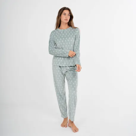 Pijama veludo super soft mulher Nemo verde caça