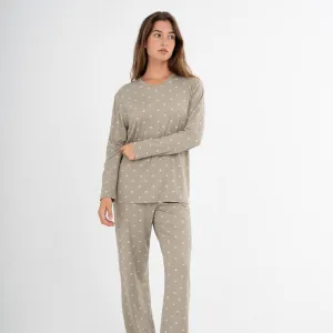 Pijama comprido mulher soft Embera verde seco 2