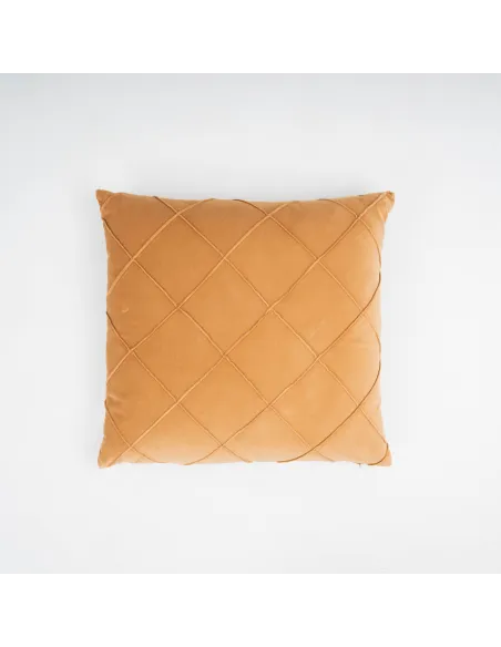 Almofada quadrada em veludo e algodão Rombo liso 50x50 - capa + enchimento