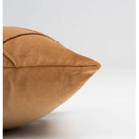 Almofada quadrada em veludo e algodão Rombo liso 50x50 - capa + enchimento