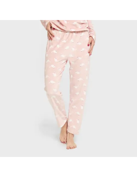 Pijama veludo super soft mulher Seasonal rosa velho Pijama veludo super soft mulher Seasonal rosa velho