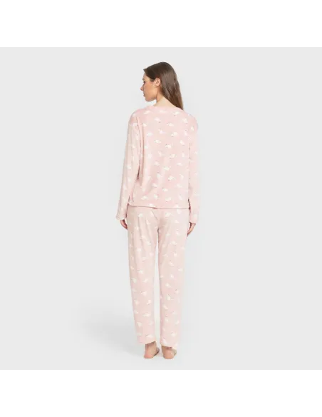 Pijama veludo super soft mulher Seasonal rosa velho Pijama veludo super soft mulher Seasonal rosa velho