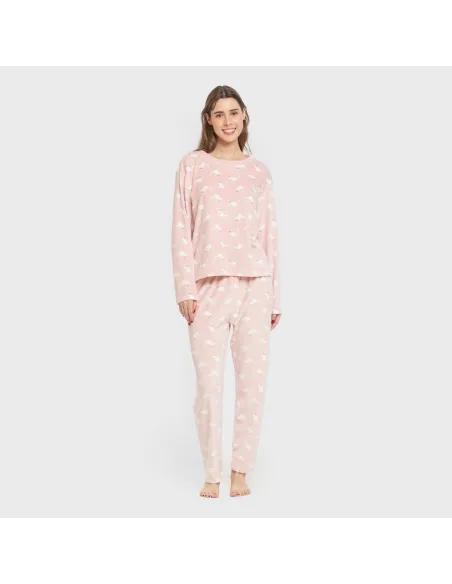 Pijama veludo super soft mulher Seasonal rosa velho Pijama veludo super soft mulher Seasonal rosa velho