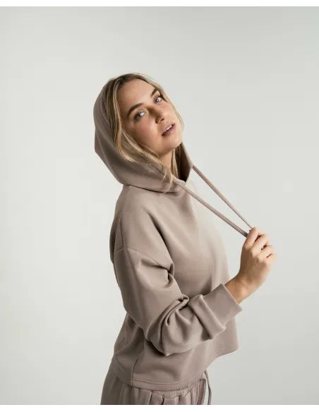 Camisola com capuz fluida mulher