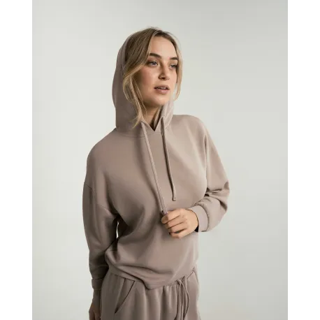 Camisola com capuz fluida mulher