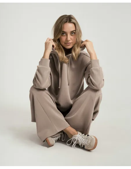 Camisola com capuz fluida mulher