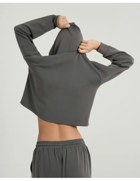 Camisola com capuz fluida mulher