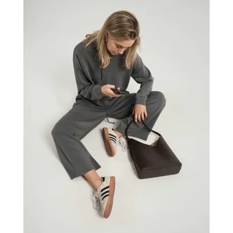 Camisola com capuz fluida mulher