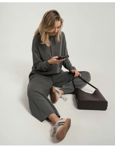 Calça comprida fluida mulher