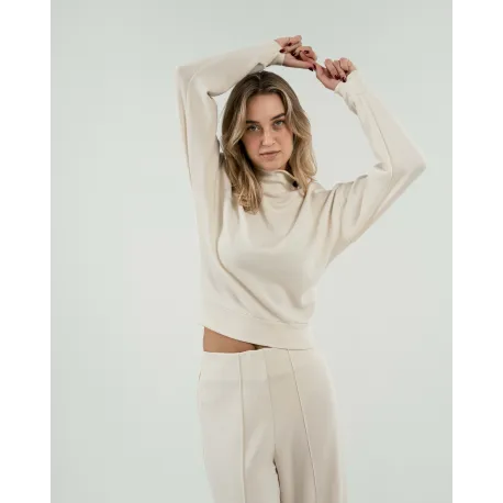 Camisola fluida mulher com gola subida