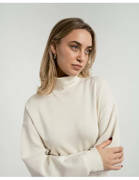 Camisola fluida mulher com gola subida