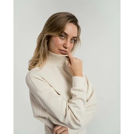 Camisola fluida mulher com gola subida