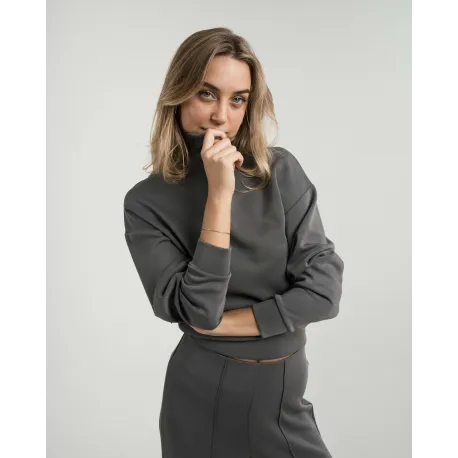 Camisola fluida mulher com gola subida