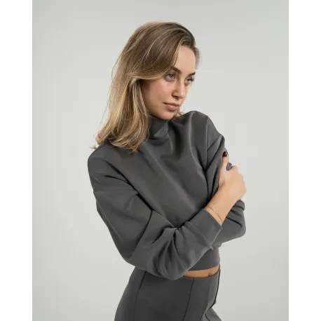 Camisola fluida mulher com gola subida