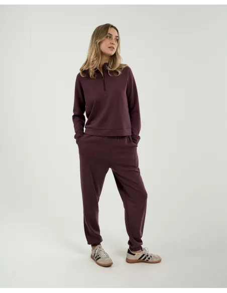 Camisola fluida com meia abertura mulher