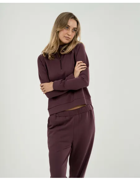 Camisola fluida com meia abertura mulher