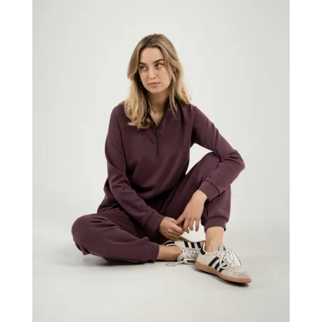 Camisola fluida com meia abertura mulher