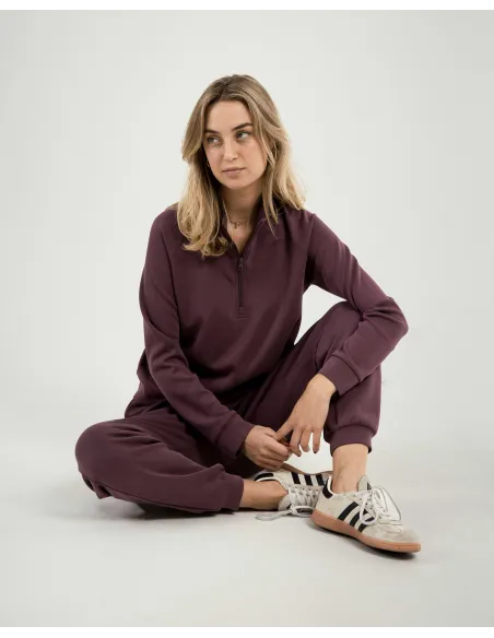 Camisola fluida com meia abertura mulher