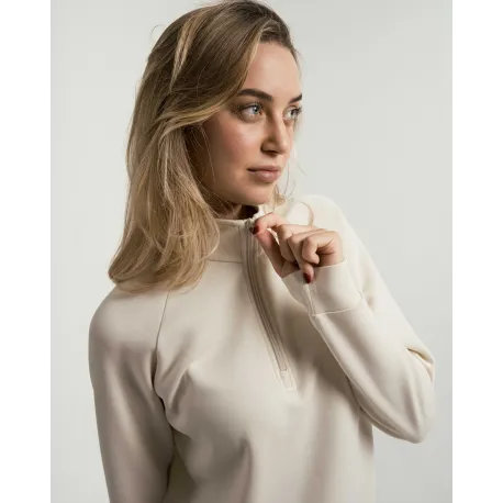 Camisola fluida com meia abertura mulher