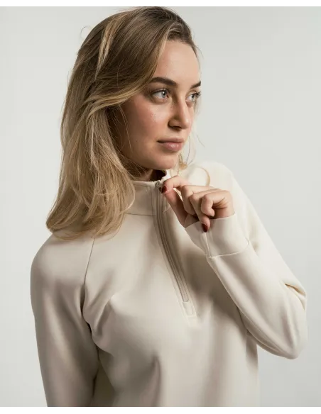 Camisola fluida com meia abertura mulher