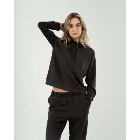 Camisola fluida com meia abertura mulher