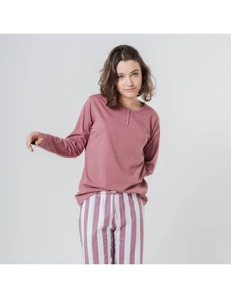 Pijama algodão Raya Elvis malva rosa