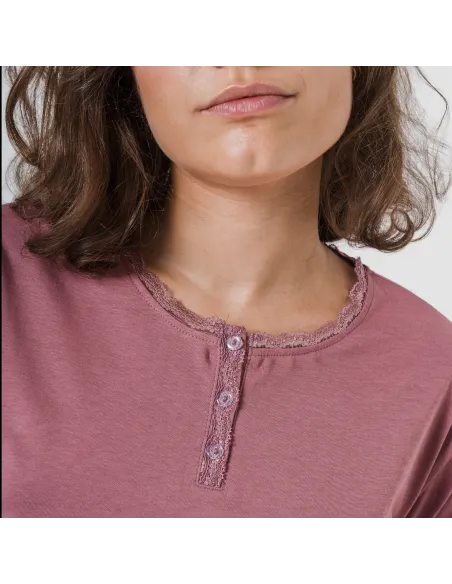 Pijama algodão Raya Elvis malva rosa