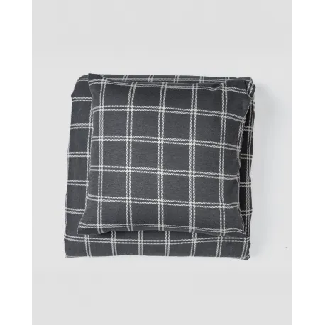 Capa de edredão de flanela Quadro Nitari cinzento-claro