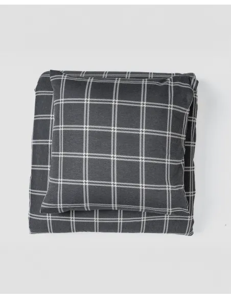 Capa de edredão de flanela Quadro Nitari cinzento-claro