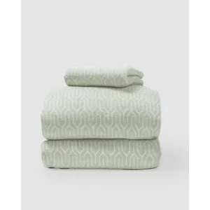 Jogo de lençóis de coralina Yolanda verde