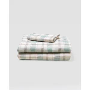 Jogo de lençóis de flanela Cuadro Noric verde