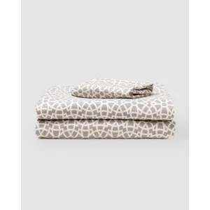 Jogo de lençóis de flanela Galisteo cinza claro