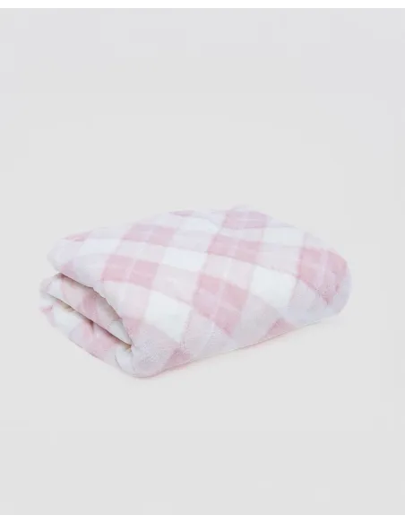 Manta coral Cuadro Guima rosa