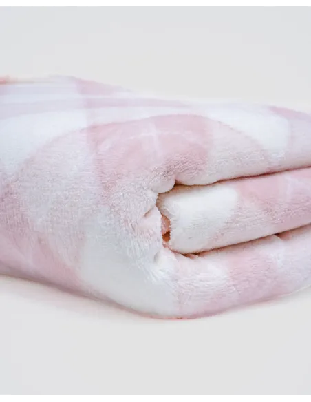 Manta coral Cuadro Guima rosa