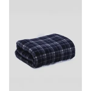 Manta coral Cuadro Brais azul marinho