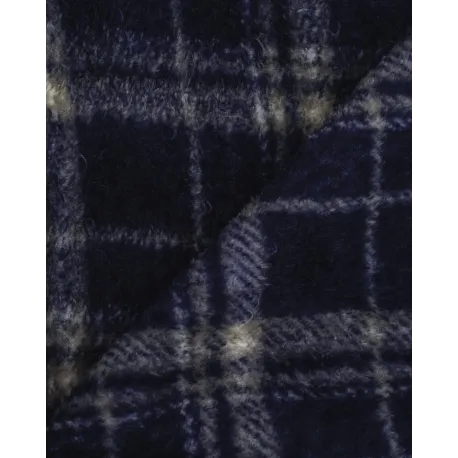 Manta coral Cuadro Brais azul marinho