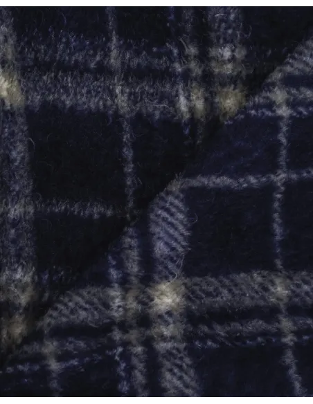 Manta coral Cuadro Brais azul marinho