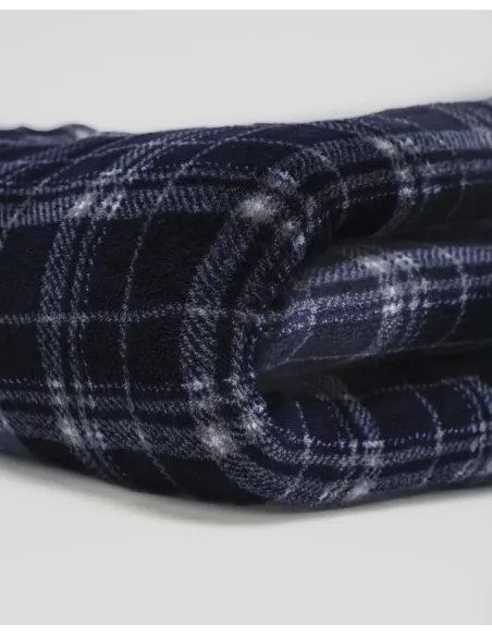 Manta coral Cuadro Brais azul marinho