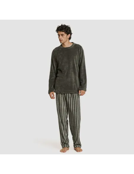 Pijama coral homem Raya Albert verde caça