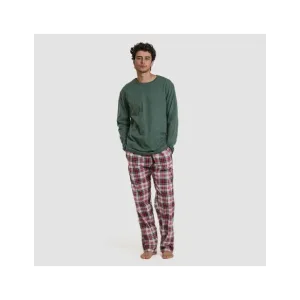 Pijama homem franela Cuadro Saruma verde garrafa 2