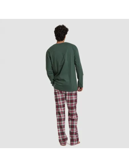 Pijama homem franela Cuadro Saruma verde garrafa