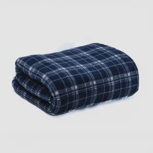 Manta coral Cuadro Brais azul marinho