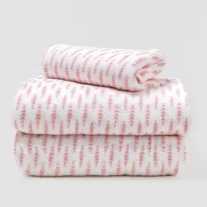 Jogo de lençóis de coralina Espiga rosa