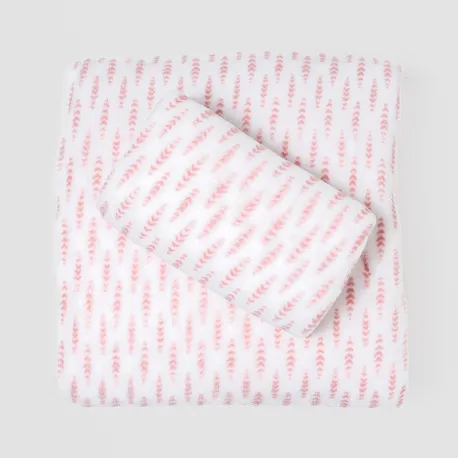 Jogo de lençóis de coralina Espiga rosa