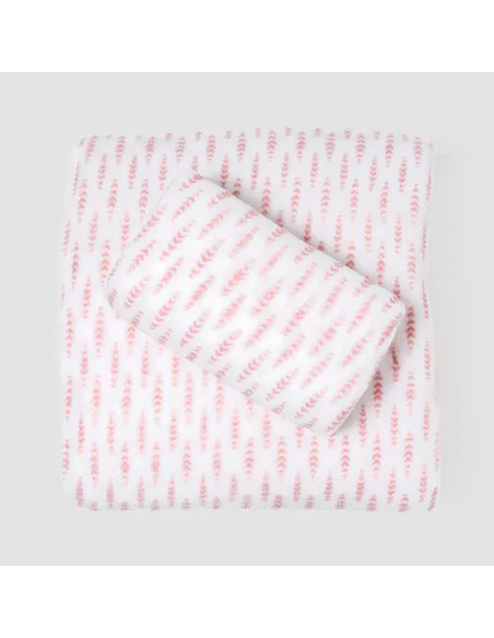 Jogo de lençóis de coralina Espiga rosa