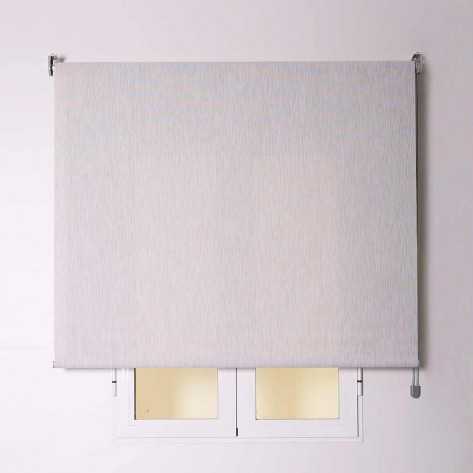 Estore de enrolar TELA cinza/bege e branca  com corrente