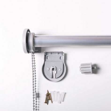 Estore de enrolar TELA cinza/bege e branca  com corrente