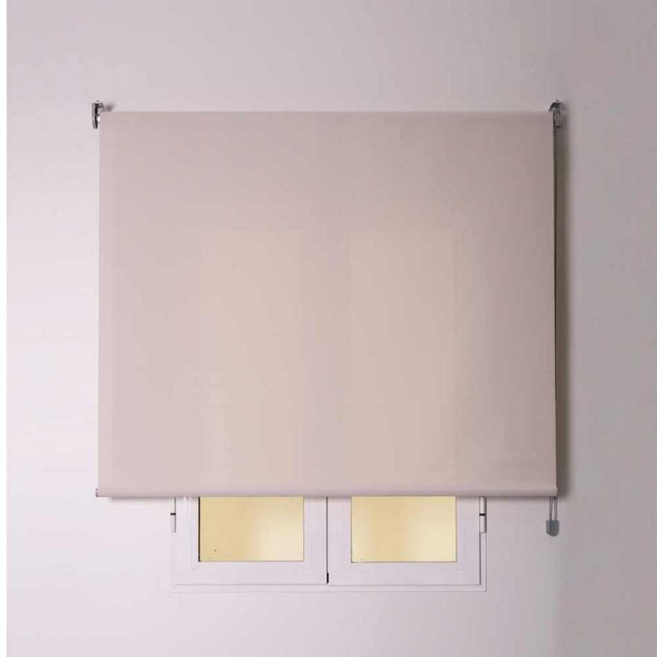 Estore de enrolar tela  bege com corrente