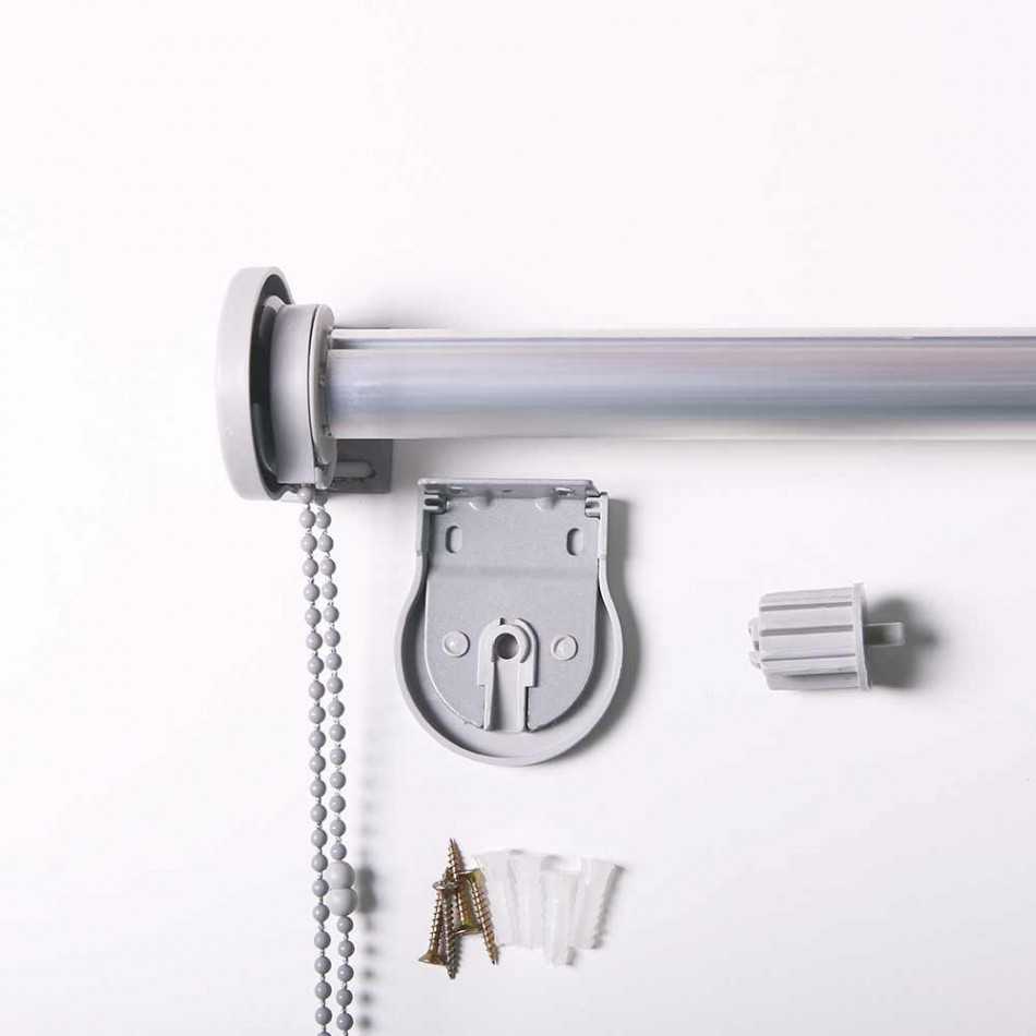 Estore de enrolar tela  bege com corrente