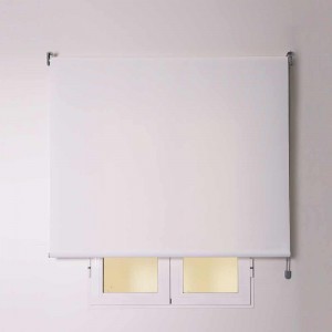 Estore de enrolar tela branca com corrente 2